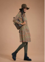 Ethnic Printed Long Sleeve Shirt Dress